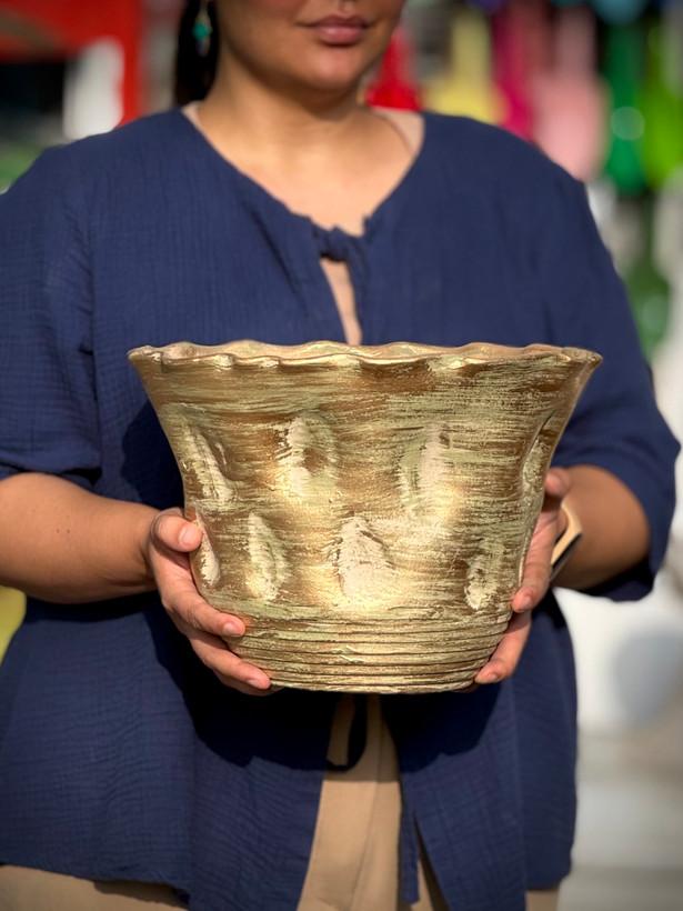گلدان سفالی پتینه (پنج رنگ)