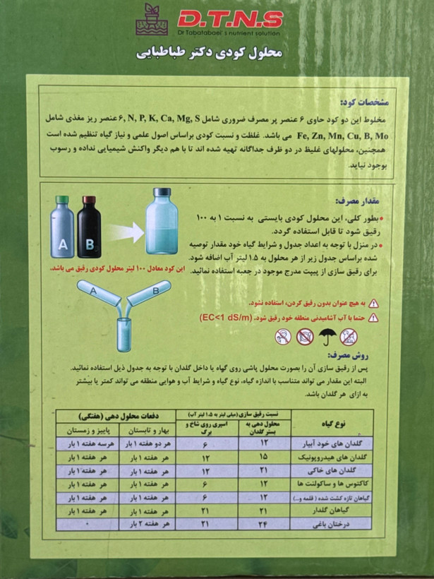 کود هیدروپونیک گیاهان زینتی دکتر طباطبایی